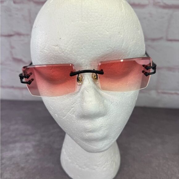 James Oro Matte Black Red Tint Authentic II Sunglasses NEW